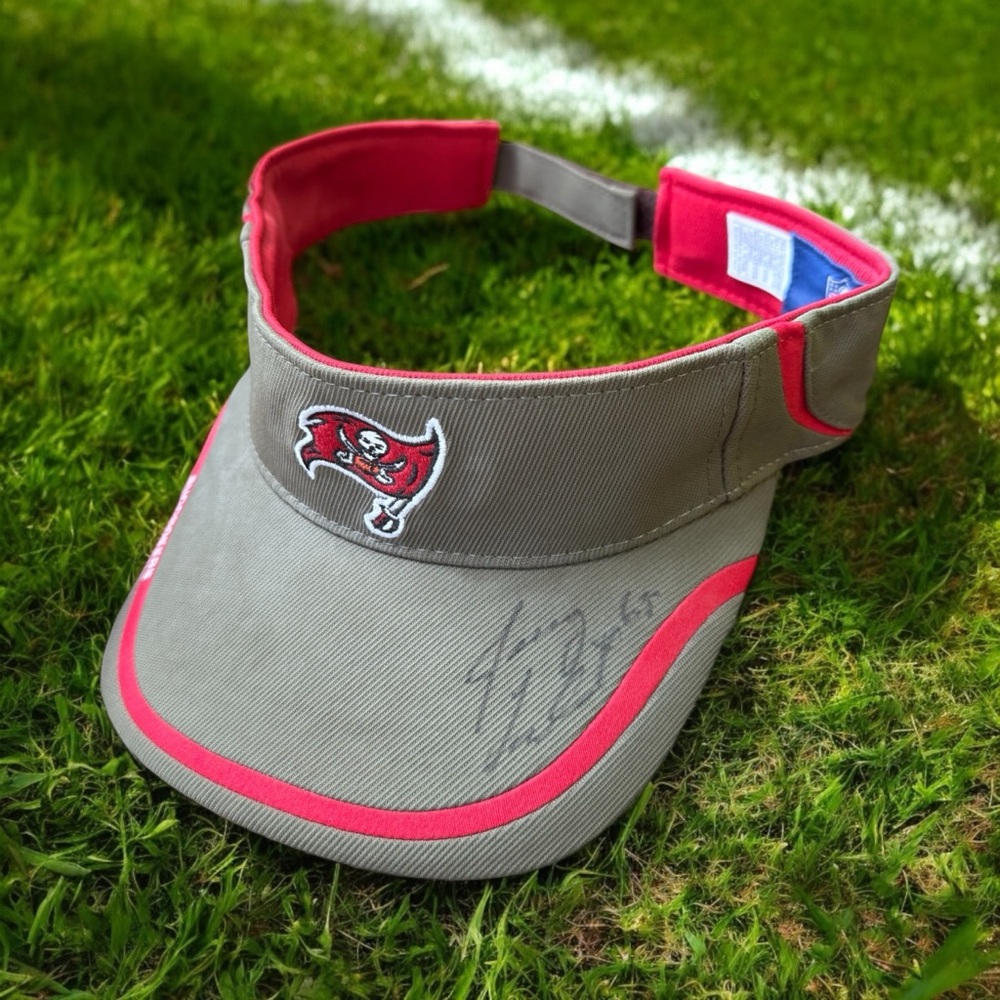 Vintage Tampa Bay Buccaneers NFL Reebok Visor Signed by Jeremy Trueblood #65